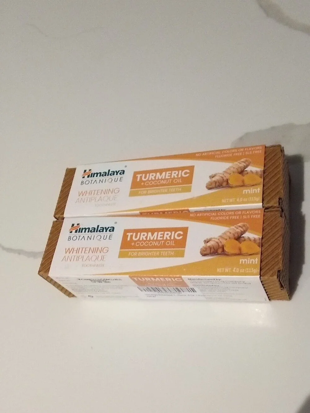 NWT 2 Boxes Of Turmeric + Coconut Oil Whitening Antiplaque Toothpaste - 4oz